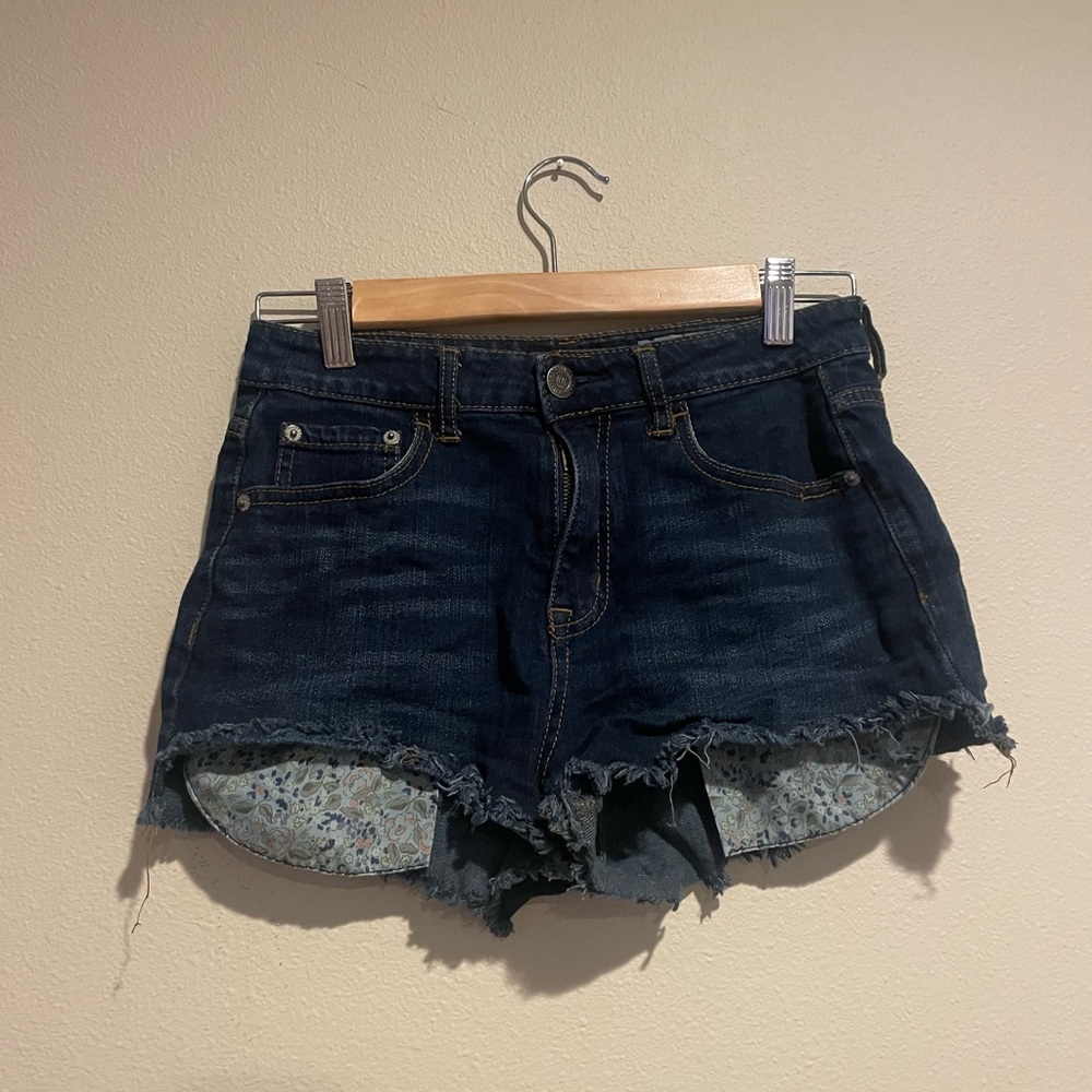 High waisted jean shorts